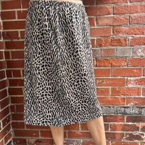 Vintage Animal Print Wool Blend Elastic Waist Skirt - Union Made in Canada